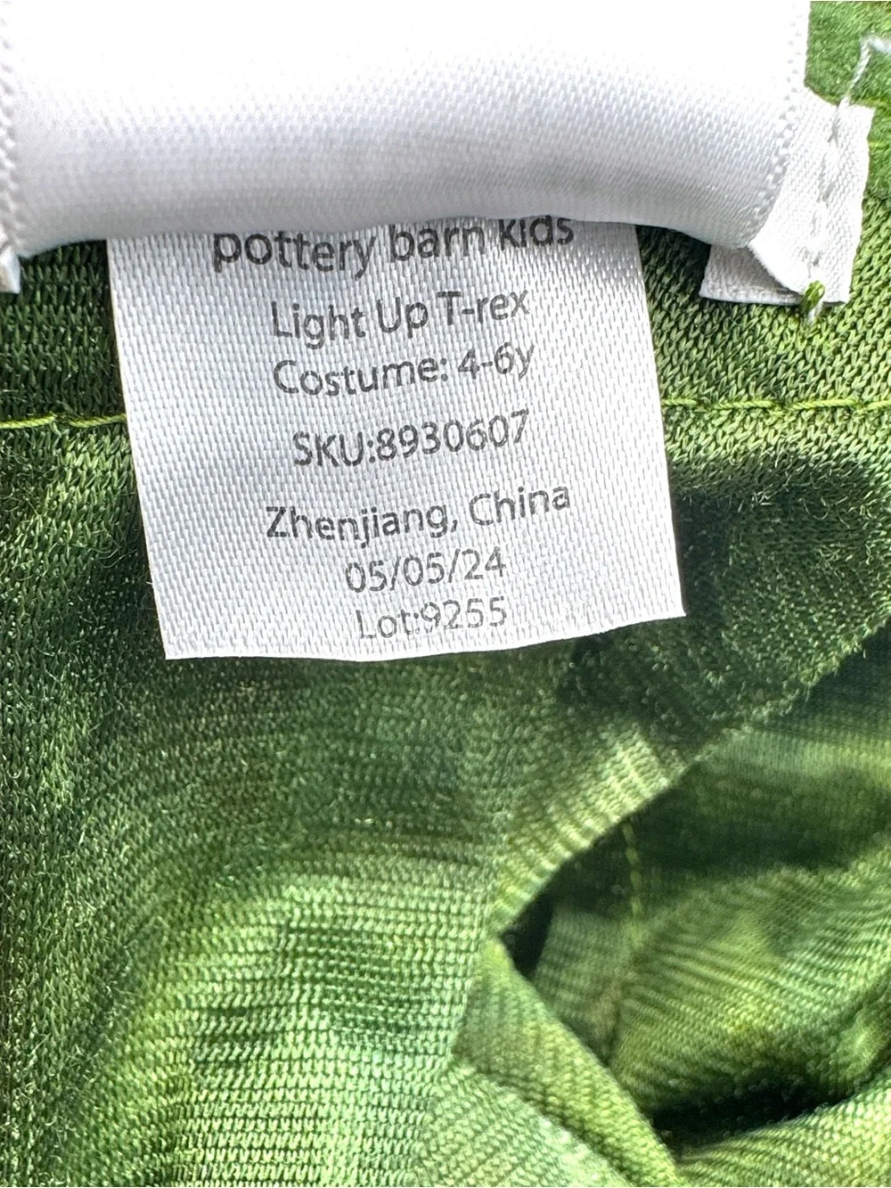 Pottery Barn Kids Halloween Light Up T-Rex Costume Size 4-6 Years - Picture 13 of 16